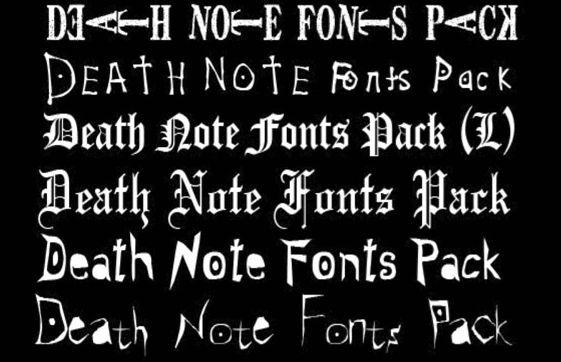 death note font photoshop download